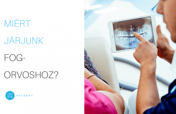 Dr. Varajti Artúr egy röntgen felvételt mutat a páciensnek.