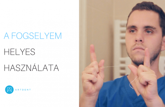 Dr. Varajti Artúr megmutatja hogyan kell helyes használni a fogselymet.