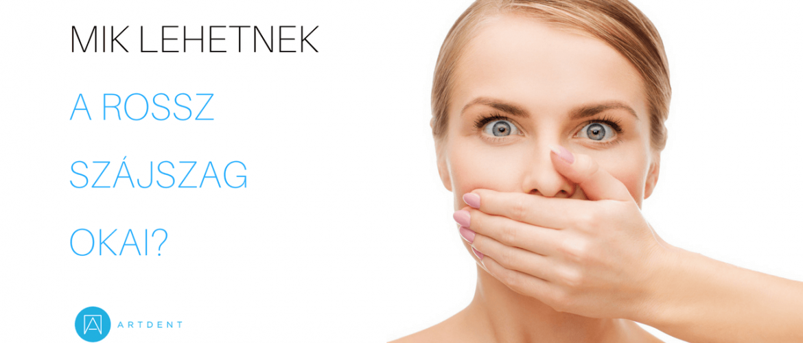 A rossz szájszag miatt a nő a szája elé teszi a kezét.