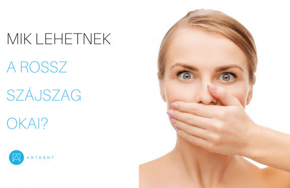 A rossz szájszag miatt a nő a szája elé teszi a kezét.