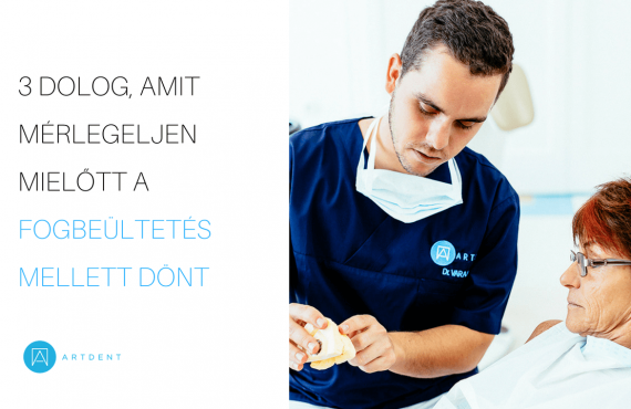 Dr. Varajti Artús és páciense konzultál a fogimplantációs műtét előtt.